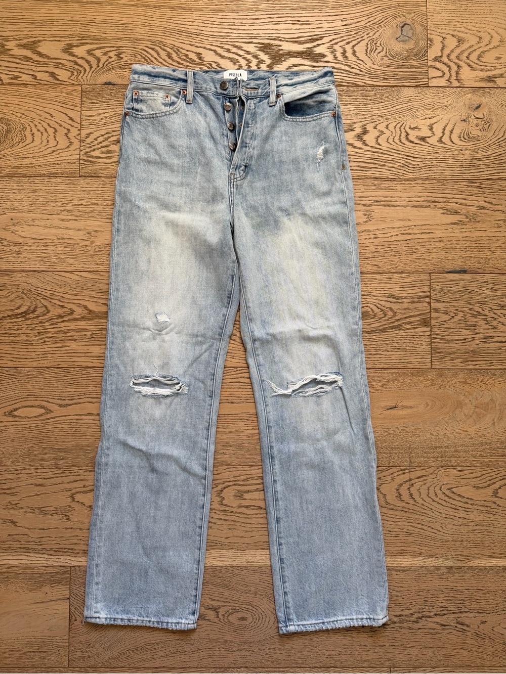 Pistola Cassie Light Blue High-Rise Distressed Jeans